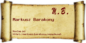 Markusz Barakony névjegykártya
